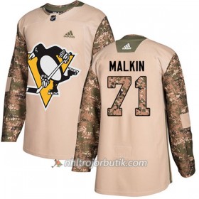 Män Ishockey Pittsburgh Penguins Tröja Evgeni Malkin 71 Adidas 2017-2018 Camo Veterans Day Practice Authentic